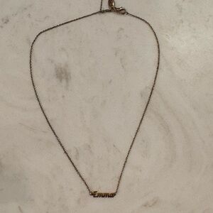 Gold Necklace with Emma Name Pendant